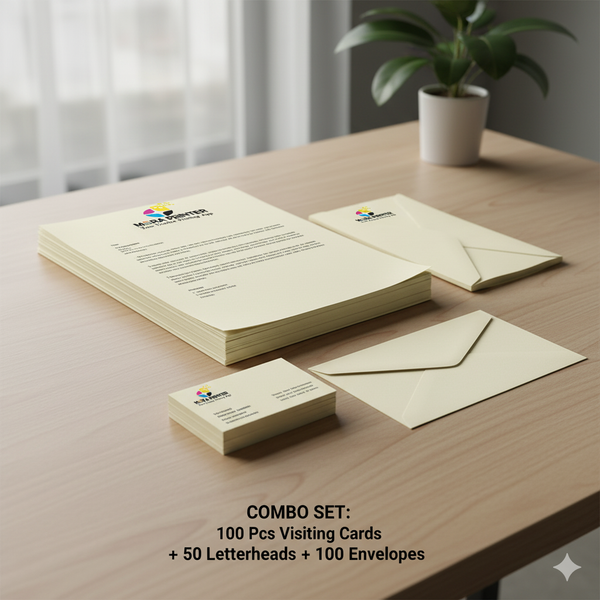 100 Pcs Classic Visiting Card + 100 Letterhead + 100 Envelope (9x4)