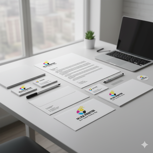 100 Pcs Standard Visiting Card + 50 Letterhead + 100 Envelope (9x4)